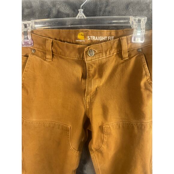 Carhartt 104296 BRN Women’s Relaxed Fit Stretch Double Knee Twill Pants Size 6L - Picture 9 of 10